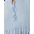 thumbnail image 3 of Textured Crew Neck Maxi Dress with Buttons, 3 of 7