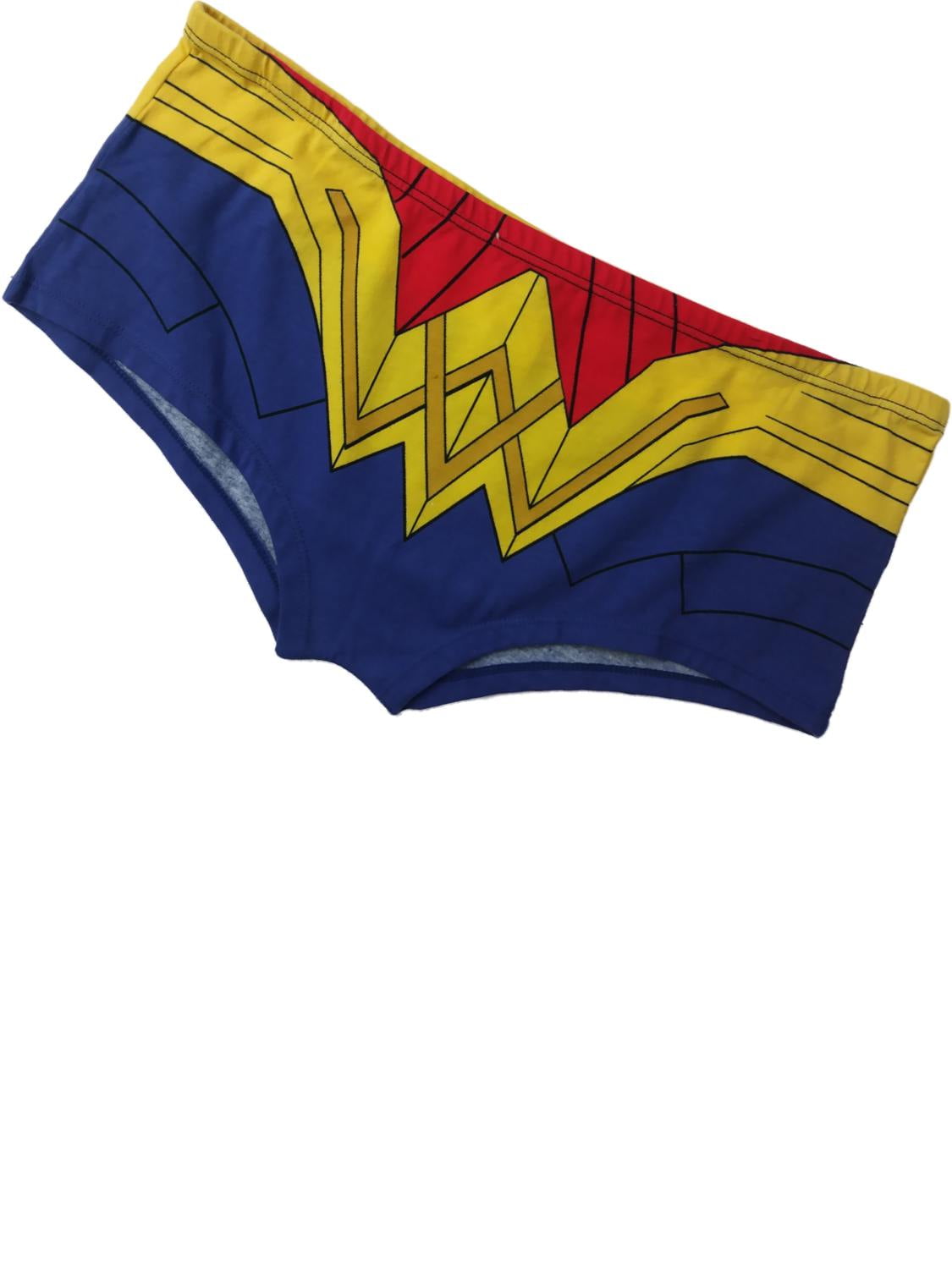 nwt Wonder Woman Super Hero DC Comics Retro  Blue Boyshorts Hipster Panties L