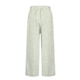 thumbnail image 4 of CPNG Girls Daily Casual Baggy Striped Pants Teen Girls Straight Soft Pants Loose Pockets Elastic Waist Pants(Light Green,7-8 Years), 4 of 5