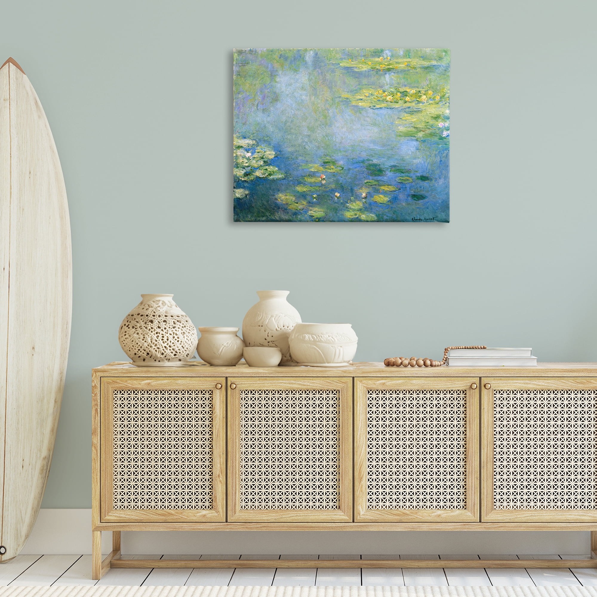 Stupell Industries Classical Monet Green Water Lilies Landscape & Nature Painting Wrapped Canvas Art Print Wall Art, 40 x 30