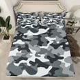 thumbnail image 2 of Manfei Camouflage Bed Sheets,Rustic Outdoor King Sheets,Gray Camo Sheet Set For Kids,Microfiber Bedroom Decor,4-Piece, 2 of 7