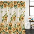 thumbnail image 2 of Sunflower Shower Curtain, Waterproof Shower Curtains for Bathroom, Vintage Bee Gnomes Farmhouse Beige Leaf Washable Fabric Bathtub Curtain Set Bath Decor with 12 Hooks Long 72"x84", 2 of 8