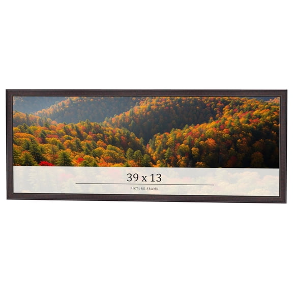 39x13 Rustic Brown Real Wood Picture Frame Width 0.75 inches | Interior Frame Depth 0.5 inches |