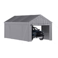thumbnail image 2 of Sunmthink 10x20ft Heavy Duty Carport Canopy, Portable Outdoor Garage with Removable Sidewalls & Roll-Up Doors, All-Weather Car Shelter for Cars, Boats, Trucks and Tools Storage, Gray, 2 of 9