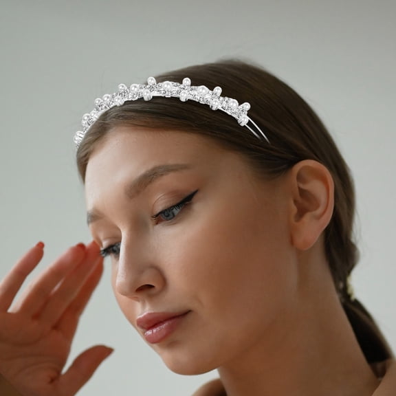 LEORX 2Pcs Rhinestone Headpiece for Women Chic Hair Decoration for Engagement