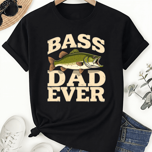 Fishing Dad Father's Day Bass Dad Ever Green Bass Unisex T-Shirt