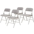 thumbnail image 1 of Pemberly Row Chaise Pliante Moderne en Métal de 29,5 Pouces en Pierre Grise (Ensemble de 4), 1 of 7