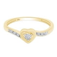 thumbnail image 3 of 1/20 CT Round Cut Natural White Diamond Heart Promise Ring For Women In 14K Yellow Gold Plated 925 Sterling Silver (Color: I-J, Clarity: I2-I3, 0.05 Cttw) -4, 3 of 8