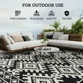 thumbnail image 5 of Outsunny Outdoor Patio Rug, Large Camping Carpet with Carrying Bag, 9' x 18' Waterproof Plastic Straw, Reversible, Black & White Rhombus Border, 5 of 9