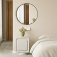 thumbnail image 3 of CONCETTA 20" Round Wall Mirror - Multi-Functional for Bathroom or Wall Hanging, Classic Black Frame, Gift for Mother's Day, 3 of 9