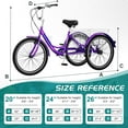 thumbnail image 3 of ABORON Adult 20/24/26 inch Tricycles with Big Basket, Adults 7 Speed Trikes 3 Wheel Bikes, Cruise Bike for Seniors, Women, Men for Recreation, Shopping, Multiple Colors, 3 of 10