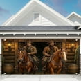 thumbnail image 1 of CREATITOY 157.5x70.9 Po Décor de Porte de Garage Rétro Western Cowboy, 1 of 6
