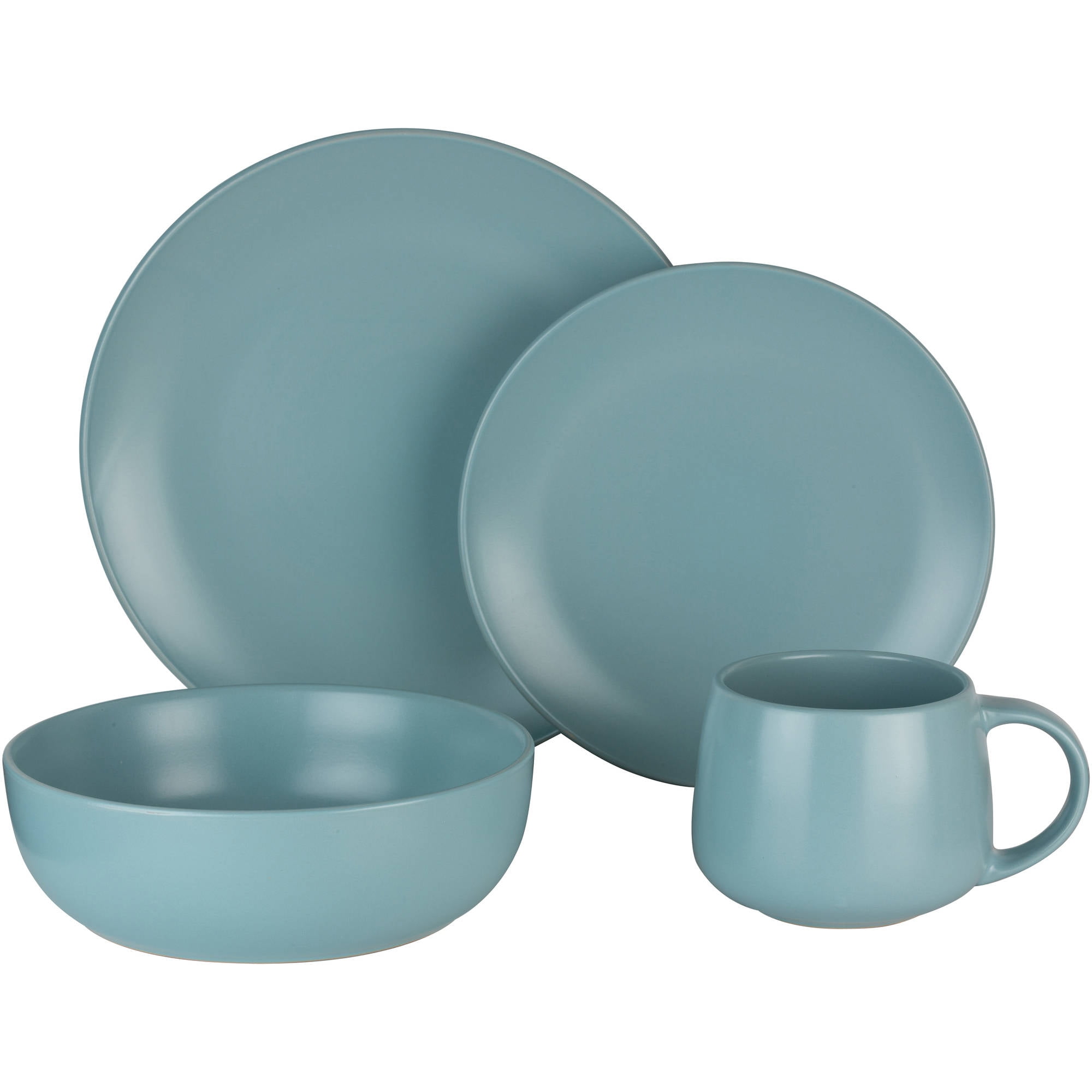 Mainstays 16-Piece Dinnerware Set, Mineral Blue - Walmart.com Mainstays 16-Piece Dinnerware Set, Mineral Blue - Walmart.com