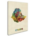 thumbnail image 2 of Trademark Fine Art 'Ethiopia Watercolor Map' Canvas Art by Michael Tompsett, 2 of 3