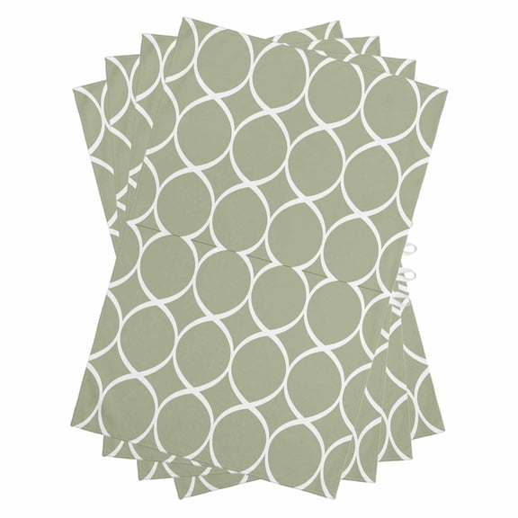 Sage Green Abstract Kitchen Towels Set of 4, Water Absorbent Dish Towel, Modern White Geometric Twisted Art Decorative Hand Towels - Quick Drying Cloth for Cooking Baking, 18x28 Inch
