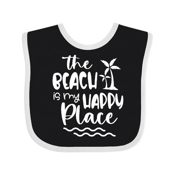Inktastic Spring Break the Beach is My Happy Place Boys or Girls Baby Bib