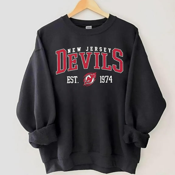 Vintage New Jersey Hockey Sweatshirt, New Jersey Sweater, Devils Hockey Fan Shirt, Retro New Jersey Ice Hockey