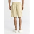 thumbnail image 3 of Free Assembly Men's Linen Blend Pull On Cargo Shorts, 8" Inseam, Sizes XS-3XL, 3 of 4