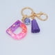 thumbnail image 2 of Llavero con letras brillantes de resina epoxi - 26 letras, anillo de metal y borla - Regalo personalizado para mujeres y niñas en Navidad y cumpleaños, 2 of 2