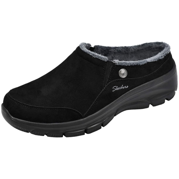 Mule Slip-On Negro y Gris para Mujer Skechers Easy Going Talla 7 US