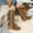 Brown, variant on Jsaierl Women's Wedge Boots Winter Snow Boots with Fur Liner Wide Calf Cowgirl Slip On Western Boots Knee High Shoes