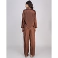 thumbnail image 4 of Moomaya Women's Satin Nightwear Set - Luxurious Poly Satin Pajama & Button-Down Shirt Sleepwear, 4 of 8