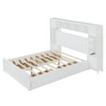 thumbnail image 5 of Harper & Bright Designs Queen Size Platform Bed with All-in-One Cabinet and Storage Shelf, Wooden Queen Bed Frame with 4 Drawers and Sockets, White, 5 of 17
