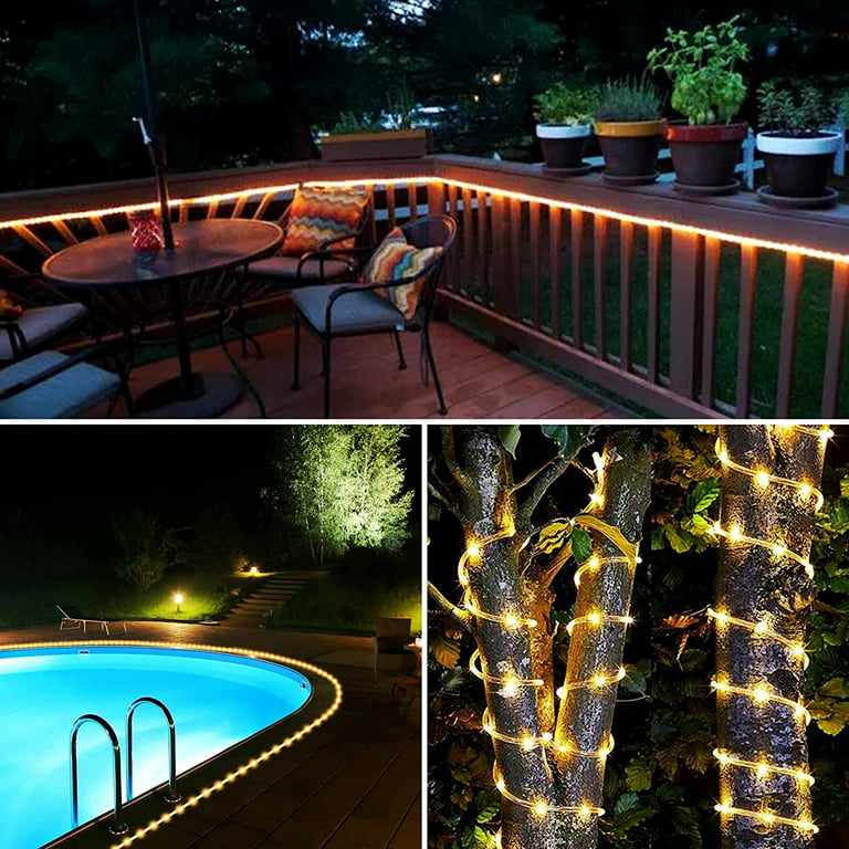 Morttic Battery Operated Rope Lights Outdoor , 23 ft 50 LED Rope Lights  with Remote Control, 8 Modes Waterproof String Lights for Christmas ,Party