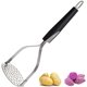 thumbnail image 1 of Triturador de patatas, triturador de patatas profesional, triturador de patatas de metal, triturador de patatas de acero inoxidable con mango antideslizante negro ER, 1 of 5