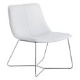 thumbnail image 1 of Chaise d'Appoint Grayson en Simili Cuir Blanc avec Base Chromée, 1 of 8