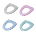 thumbnail image 4 of Inteprter Tapa de inodoro, cubierta de asiento, almohadillas en forma de O, cómodo suministro de baño, alfombrillas de inodoro tejidas con agua, suaves y Juegos de accesorios de baño Azul Inteprter HA010185-04, 4 of 6