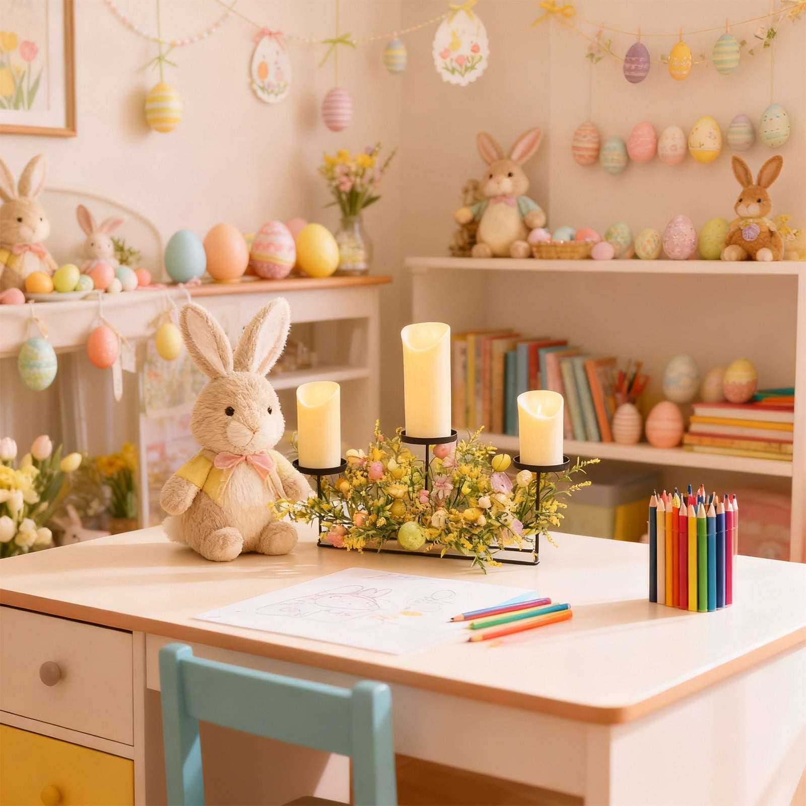 Spring Clearance! YZEGDCH Easter Picks Artificial Sprays Wire Spring Easter Home Decor Centerpiece Flower Arrangement Easter Gift for Women Men