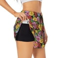 thumbnail image 2 of Disketp Daisies Flowers Print Women's Shorts Workout Shorts for Athletic Gym Running Shorts with Phone Pockets, 2 of 8