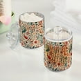 thumbnail image 2 of Yayeee 2 Pack Qtip Holder Bathroom Cotton Swab Canister with Lid Clear Dispenser Set, Watercolor Leaves, 2 of 6
