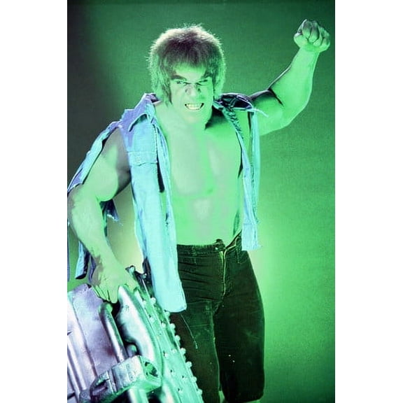Lou Ferrigno in Torn Shirt Holding Engine the Incredible Hulk 24x36 Poster