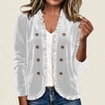thumbnail image 4 of Guluxicc Women's Velour Dressy Jackets Ruffled Trim Long Sleeve Casual Jackets with Pockets for Everyday Fall Winter, 4 of 8