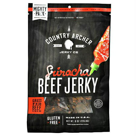 Country Archer Jerky Co. Beef Jerky, Sriracha, 8oz, 1