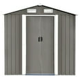 thumbnail image 2 of Topcobe Outdoor Storage Shed, Bike Shed Garden Shed, Metal Storage Shed, Tool Cabinet with Vents and Base, Great for Storing Patio Furniture, Garden Tools, Gray, 2 of 17