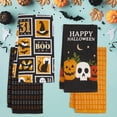 thumbnail image 3 of RITZ 100% Cotton Halloween Kitchen Towels, Set of 4, Stamped Skull Dish Towels Set, 3 of 6