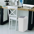 thumbnail image 5 of 4.5 Gallon Gray Swing-Top Trash Can – Plastic Garbage Bin for Home Office, 5 of 5