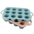 thumbnail image 5 of Sunjoy Tech 12 Cavities Silicone Muffin Pan Small Cylindrical Pudding Jelly Mold Non-stick Dishwasher Safe Baking Mold Bakeware, 5 of 8