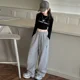 thumbnail image 2 of Pantalones de pierna ancha para niñas, nuevo estilo de otoño, pantalones deportivos informales con forma de plátano para niños grandes, temporada de primavera y otoño, 2 of 5