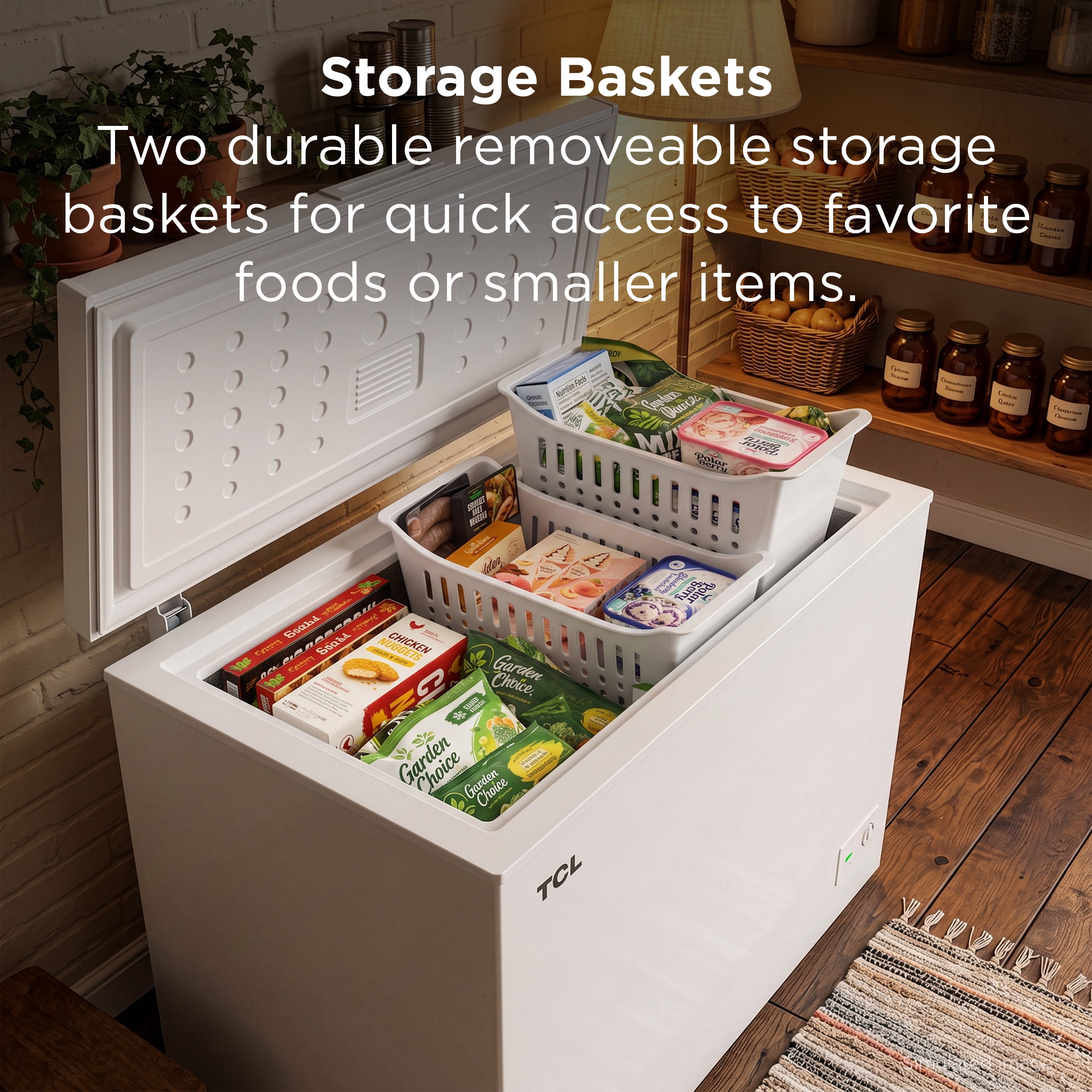 TCL 8.7 Cu ft Chest Freezer (White) - Garage Ready with Adjustable Thermostat - TFC090M4AW