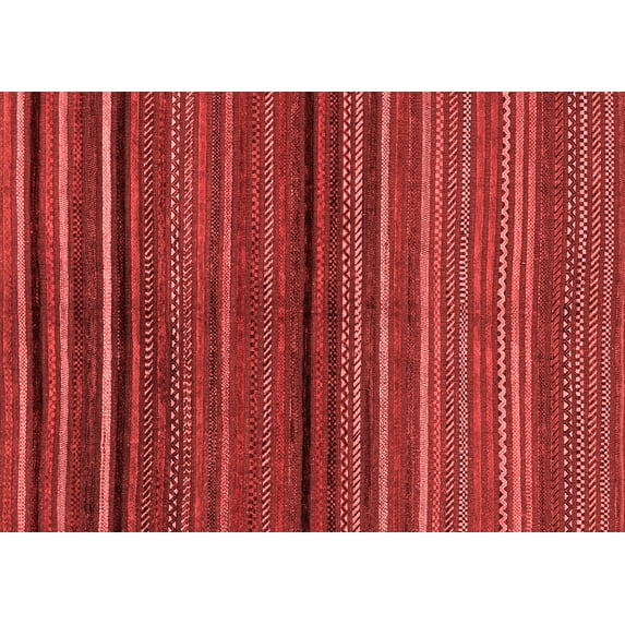 Ahgly Company Machine Washable Indoor Rectangle Abstract Red Modern Area Rugs, 5' x 8'