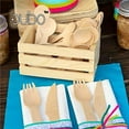 thumbnail image 6 of Disposable Wooden Cutlery Utensils Set ‚Äì (Pack of 150) 30 7.8-inch Plates 30 Forks 30 Knives 30 Spoons 30 Small Spoons Eco-Friendly Silverware Compostable Flatware Biodegradable Better T, 6 of 7
