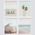 thumbnail image 3 of PixonSign Framed Wall Art, Collage Print Gallery Set 1980s Retro Miami Prints, Set of 4 Ocean Beach Landscape Wall Decor Prints, Nature Wilderness Wall Décor for Bedroom, Office - 11"x14" White, 3 of 5