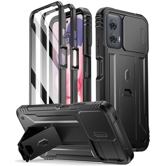 Poetic Revolution Series for Moto G Power 2024 With Slide Camera Cover, Black