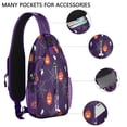 thumbnail image 2 of Sling Backpack,Halloween Pumpkins Spiders and Webs Crossbody Bag with Water Bottle Holder,Waterproof Sling Bag for Men/Women with Chest Phone Holder for Hiking,Travel, 2 of 6