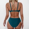 thumbnail image 5 of QUNYINEY Womens Swimsuits Pleated Green Bikini Bathing Suit High Waisted Swimsuit Sets, 5 of 5
