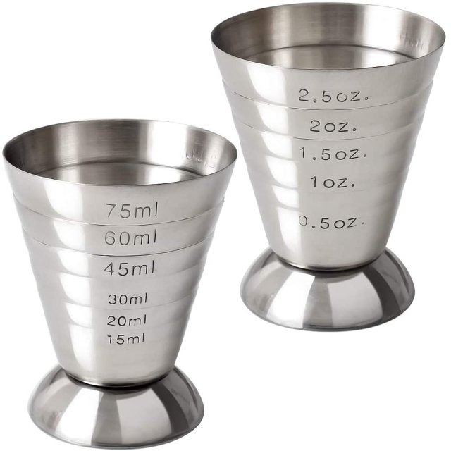 acero inoxidable, 2,5 oz, 75 ml, paquete de 2 4,5*5,5*6,9 cm Excelente Rendimiento ER000138SX